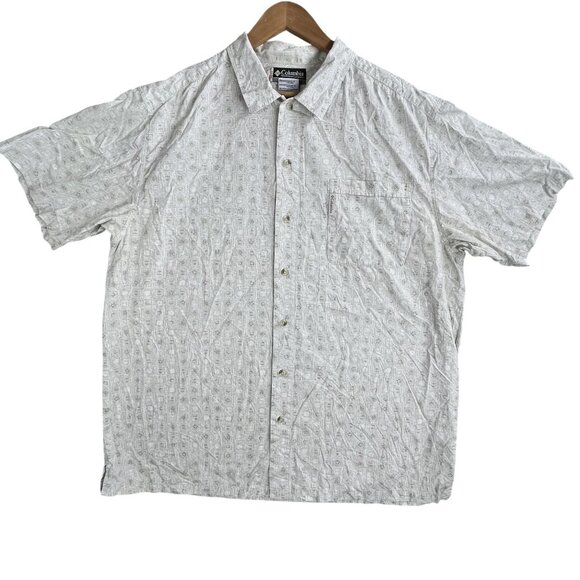 Columbia Shirt Men's 2XL Button Up Short Sleeve Casual Outdoors AOP Fishing - Picture 1 of 8